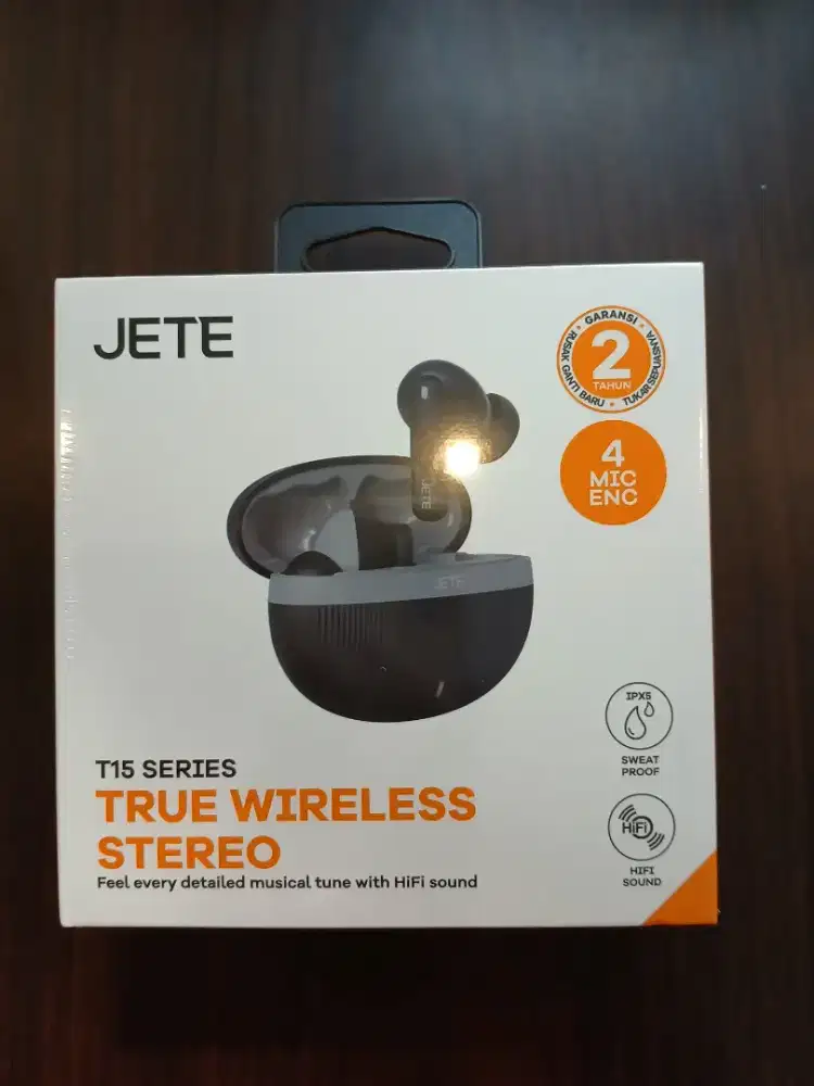 TWS JETE T15 ENC with 4 Mic Bluetooth 5.4 IPX5 Playtime 24H Dual Mode