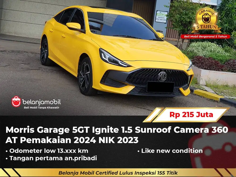 [ GARANSI 5TH ] MG Morris Garage 5 GT 5GT Ignite 1.5 Sunroof 2023/2024