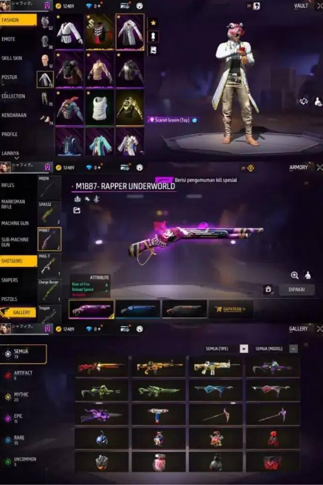 Jual akun ff amanah dan terpercaya 100%