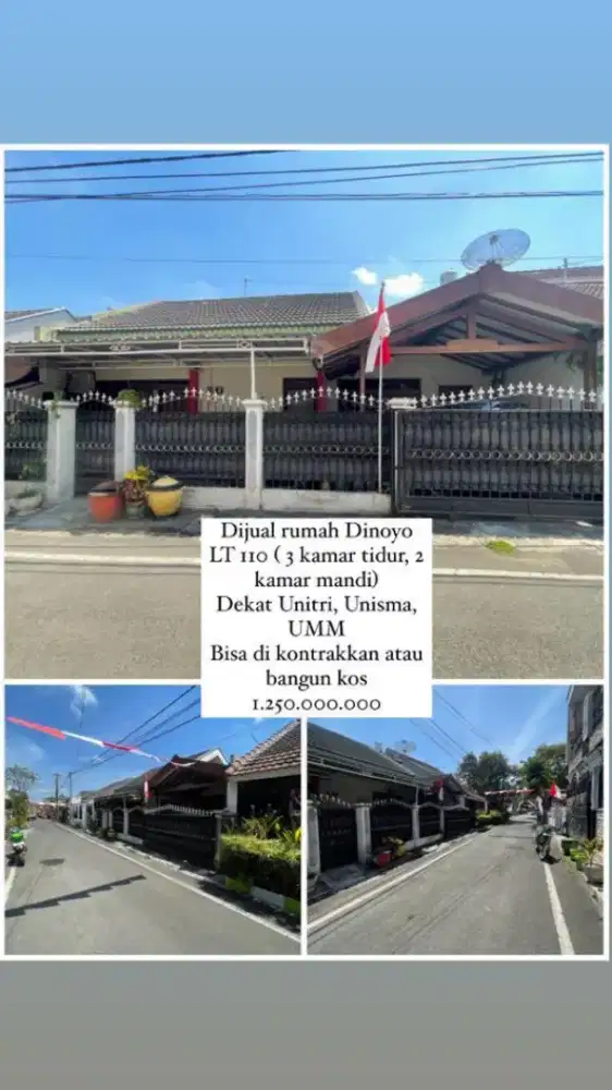 Dijual Murah Bu Cepat Harga Di Obral Rumah Tlogomas Dekat Kampus