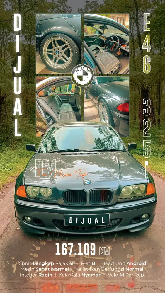 DI JUAL BMW E46 3251 Silver  Tahun 2001