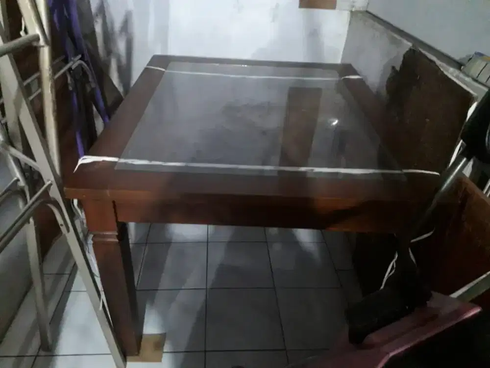Jual meja kaca jati bang 4