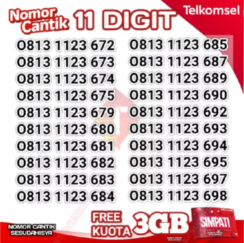 Cek Nomor Cantik Telkomsel 11 Digit NA1 Si
