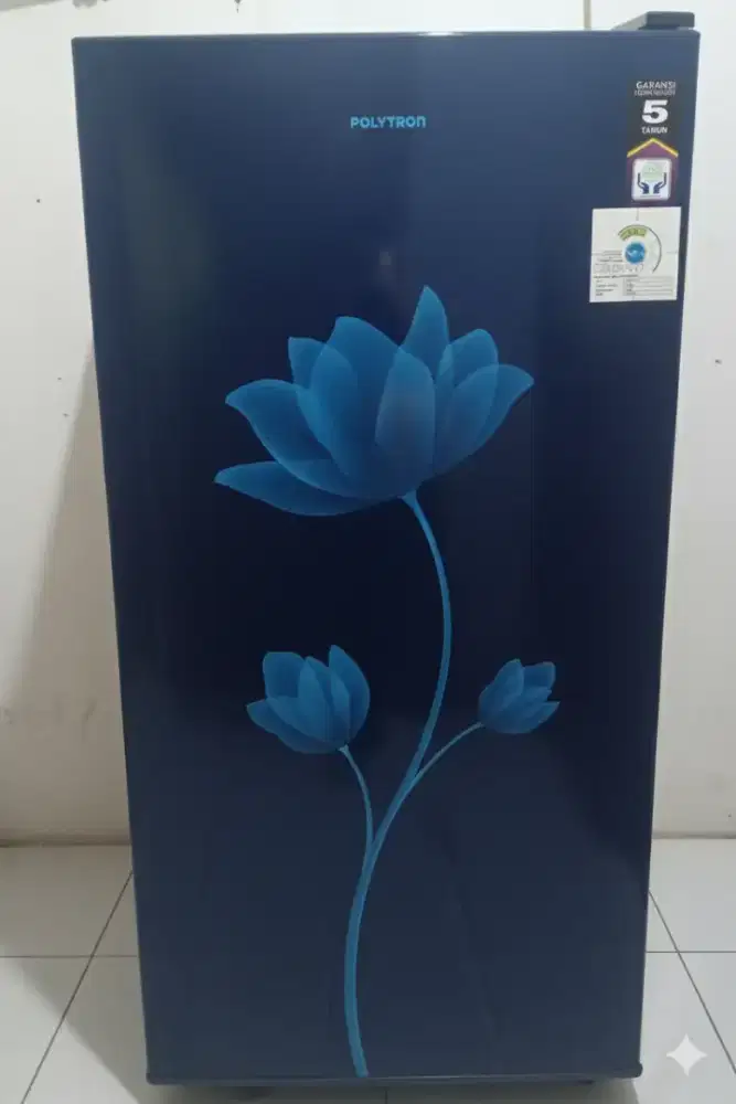 Kulkas Polytron Beleza 1 Pintu - Motif Bunga Biru