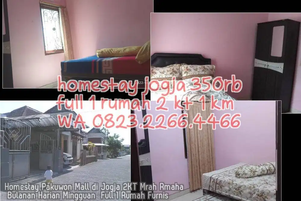 Homestay Pakuwon Mall di Jogja 2KT Mrah Rmaha Bulanan Harian Mingguan