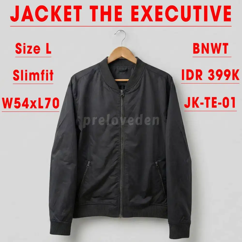 (BNWT) Jaket The Executive Bomber Jacket Motor Nylon Slimfit Fashion