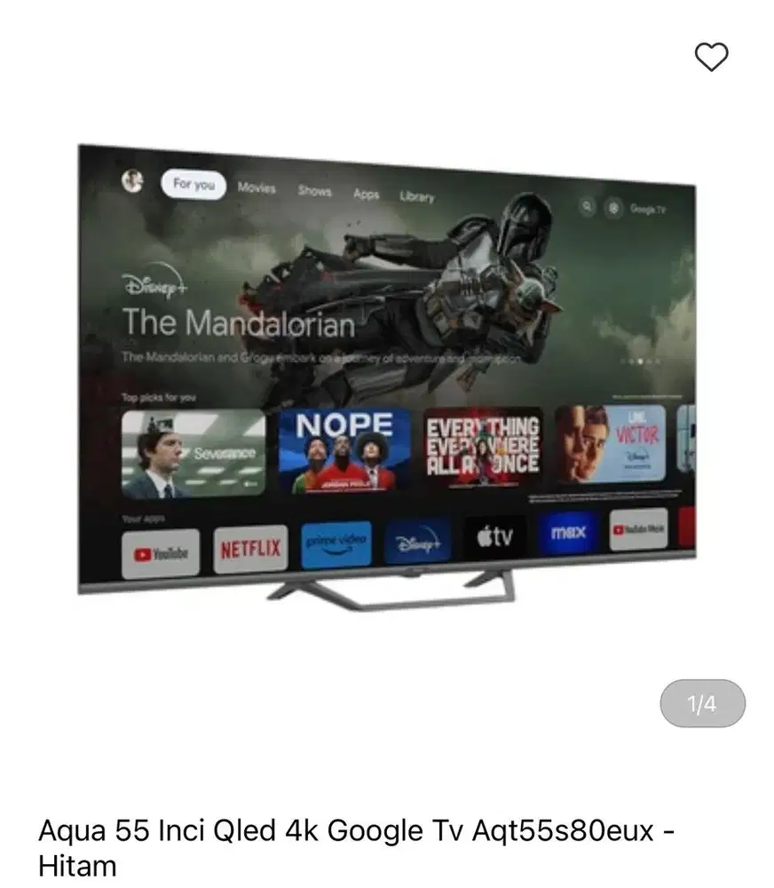 Aqua Qled 4k Google TV 55inci bisa cicilan syarat ktp