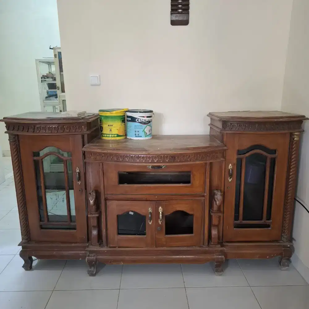 bupet kayu jati, lemari TV