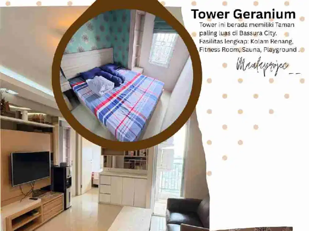 Sewa tahunan apartemen Bassura city type 3BR Furnished apartemen Bassura City
