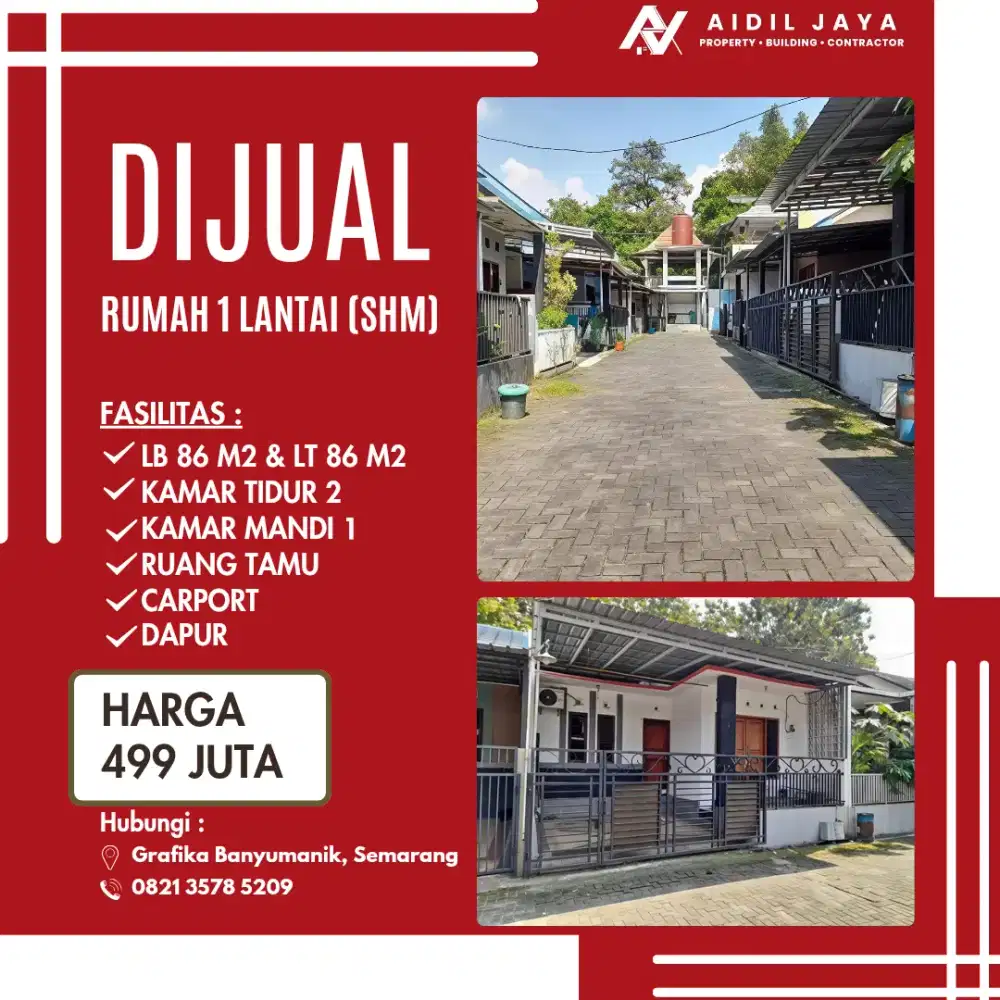 Rumah Cantik Siap Huni 200 Meter Dari SMK Grafika Banyumanik