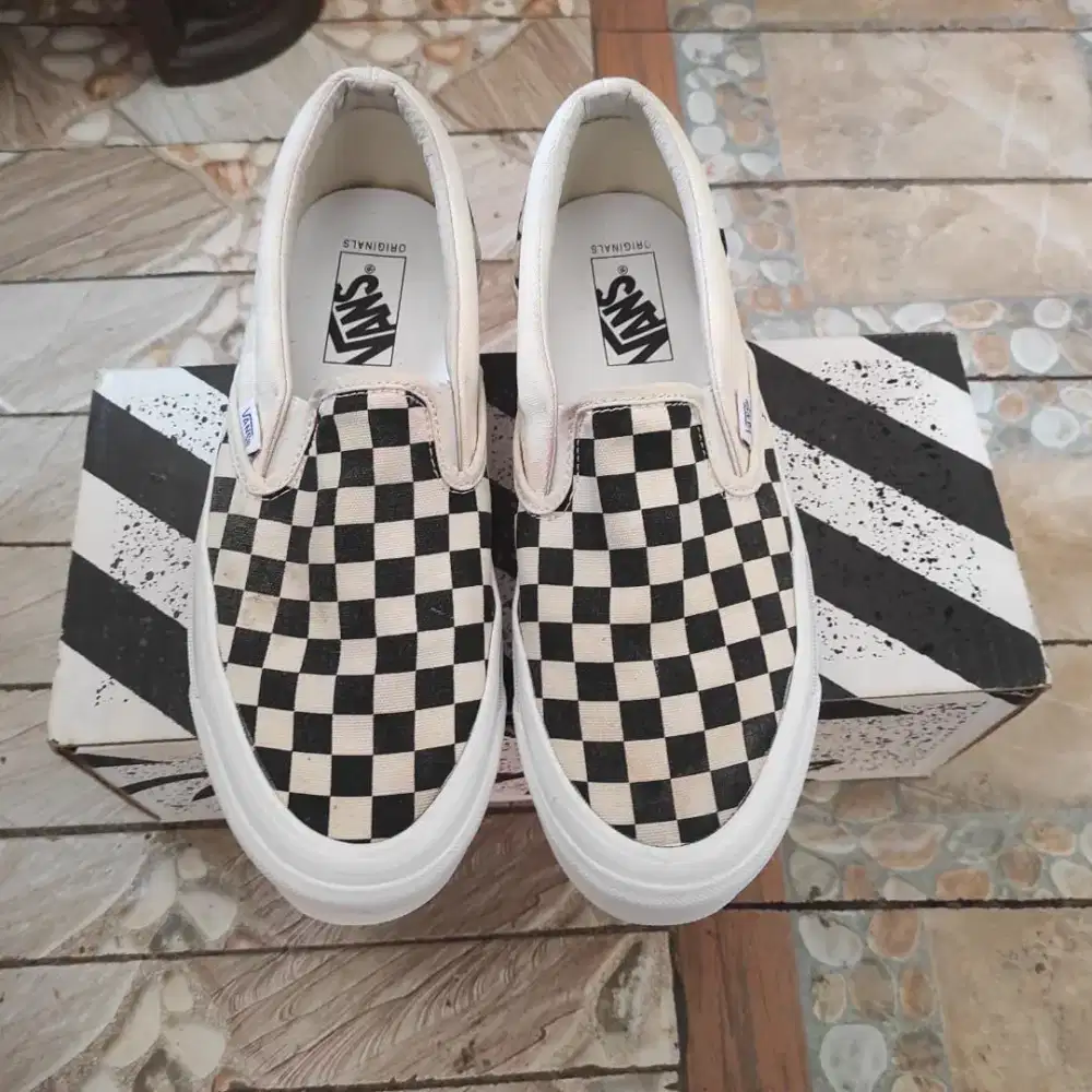 Original Vans Checkerboard Classic Slip On Sepatu no nike dunk puma