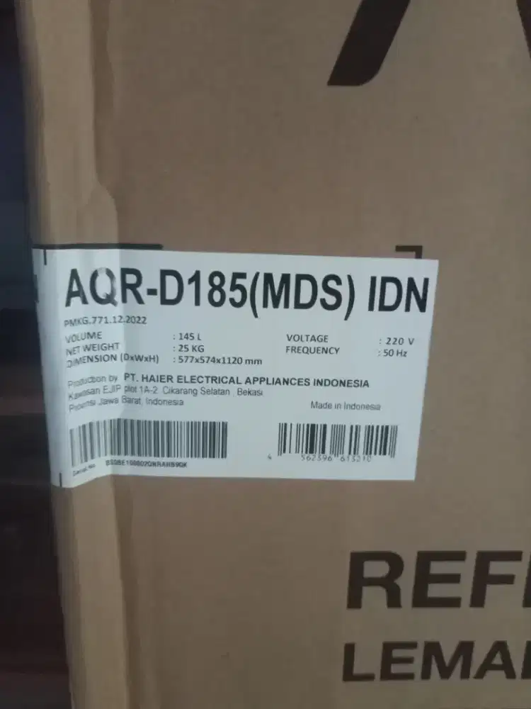 Jual kulkas baru aqua  AQR-D185