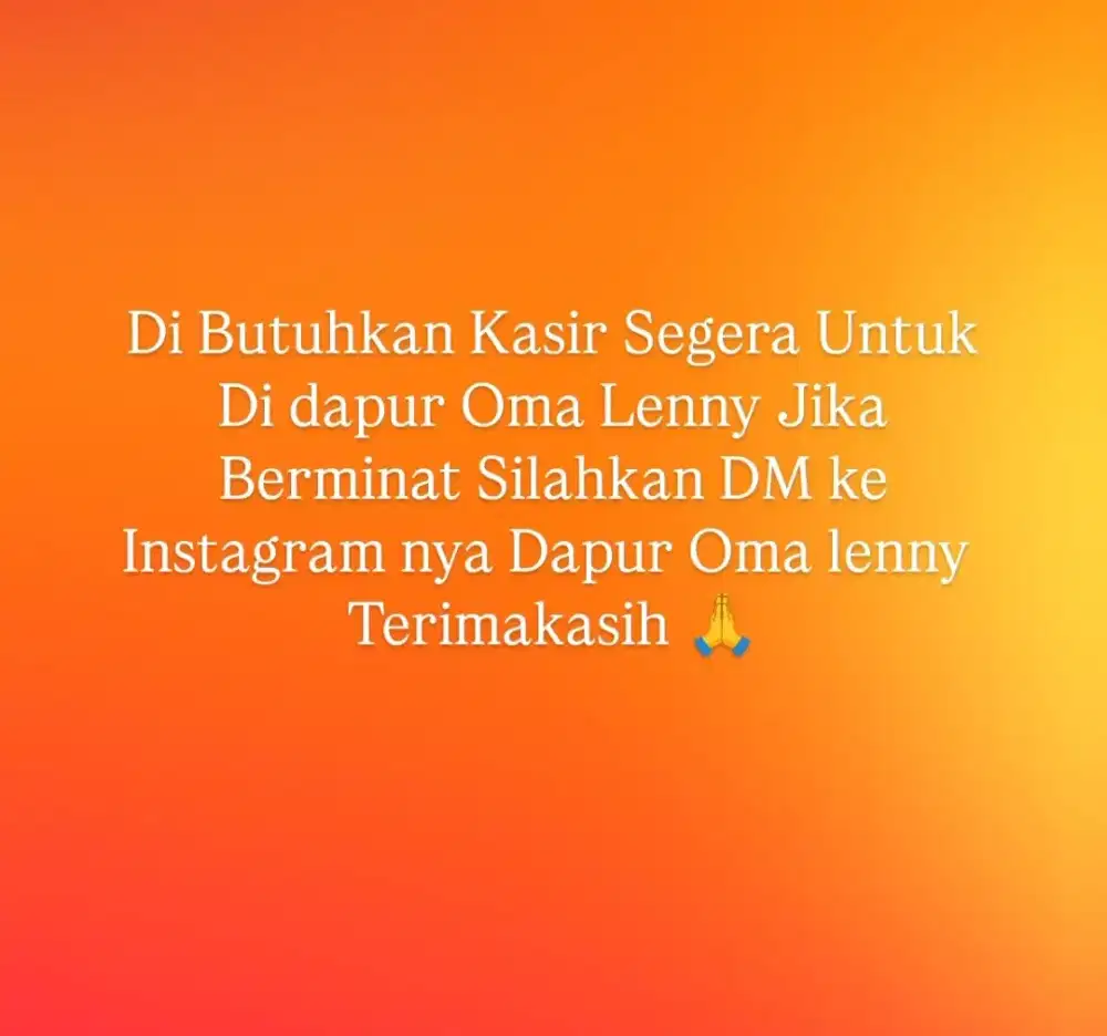 LOWONGAN KERJA CASHIER