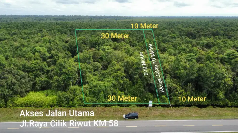 Dijual Tanah Strategis Murah Pinggir Jalan Cilik Riwut Km 58