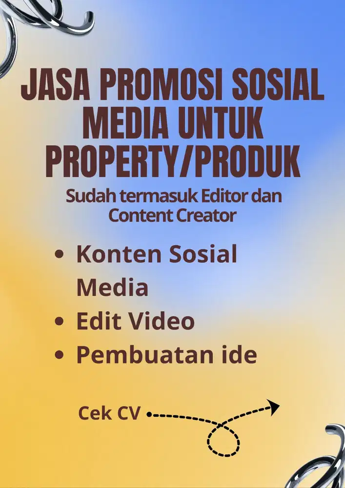 JASA PROMOSI KONTEN SOSIAL MEDIA (EDITOR DAN CONTENT CREATOR)