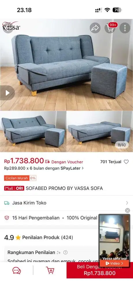 Sofa bed merk Vassa