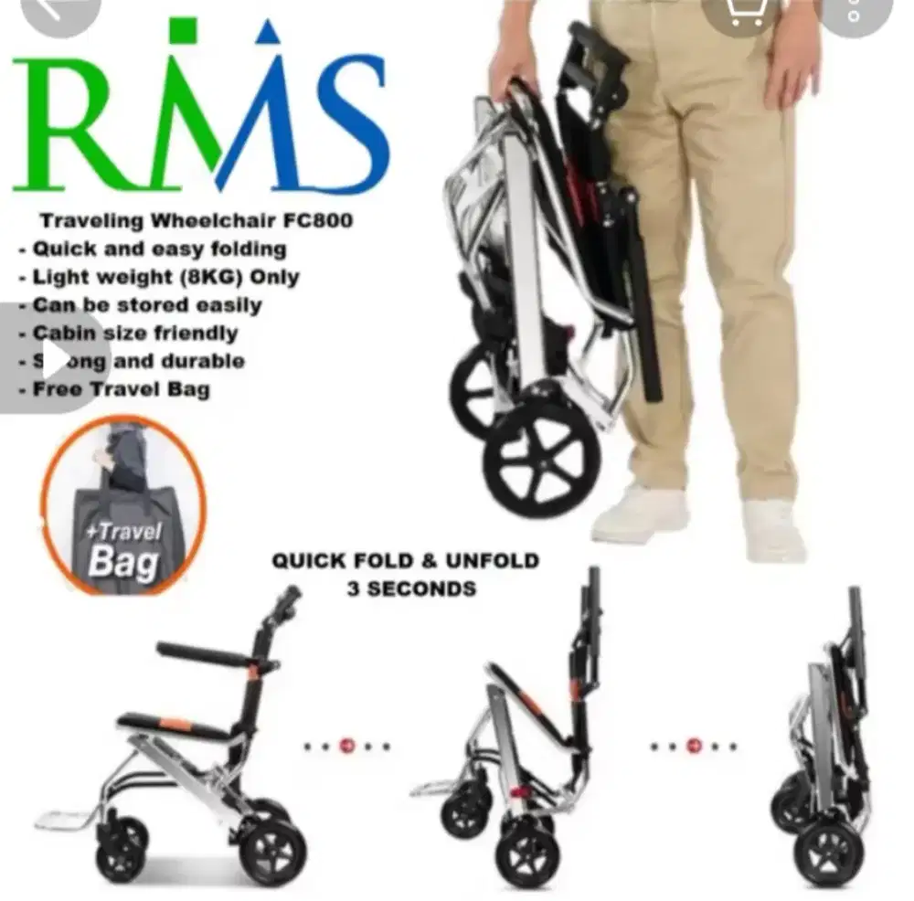 Dijual kursi roda traveling murah