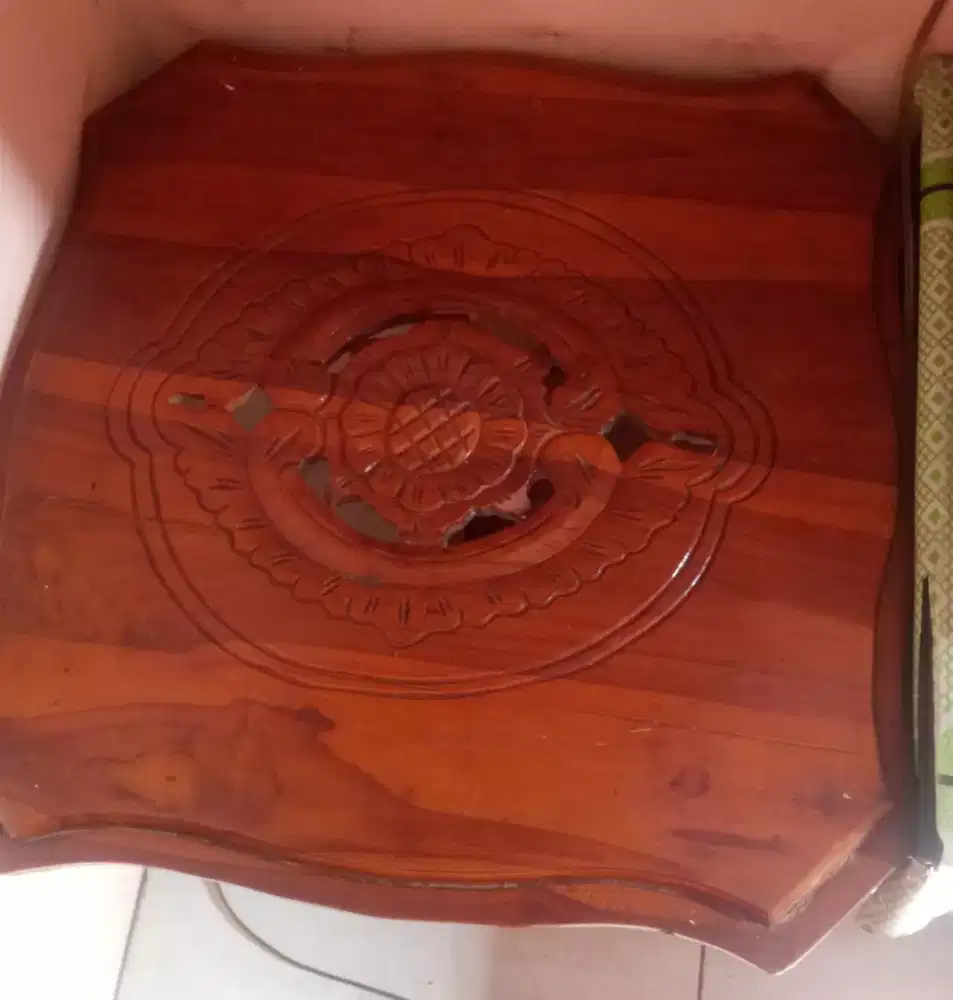 meja sudut jati asli