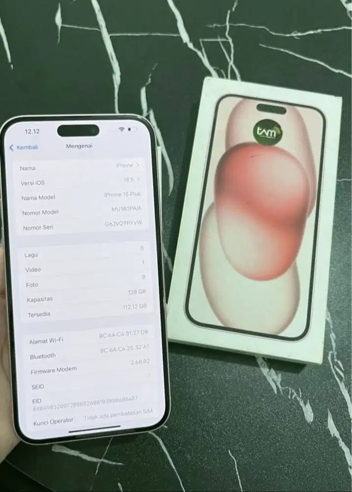 iphone 15 plus pink 128 ibox mulus lengkap no minus