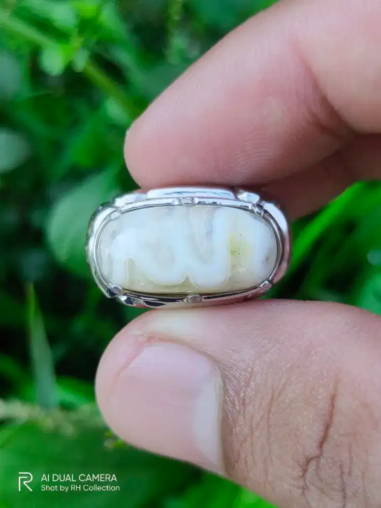 Natural Batu Lafadz Allah Ring Perak Original 100%