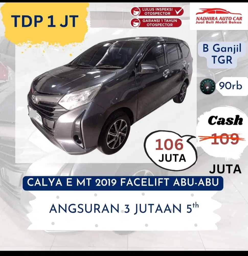 Promo TDP 1 Juta Calya Facelift E MT 2019 Abu