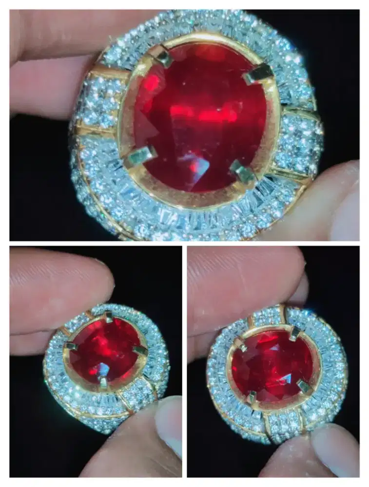 Natural Batu Ruby Pigeon Blood HQ Ring Perak MicroTapper