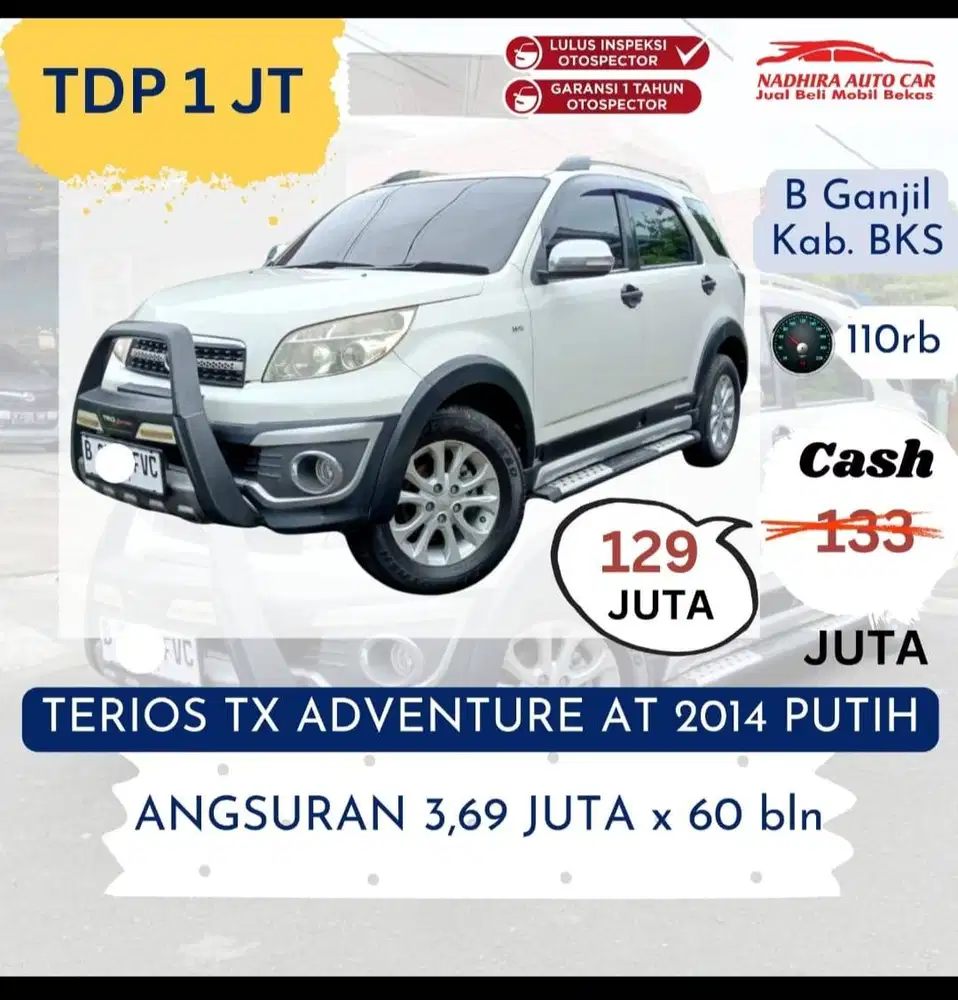 Promo TDP 1 Juta Terios Adventure AT 2014 Putih