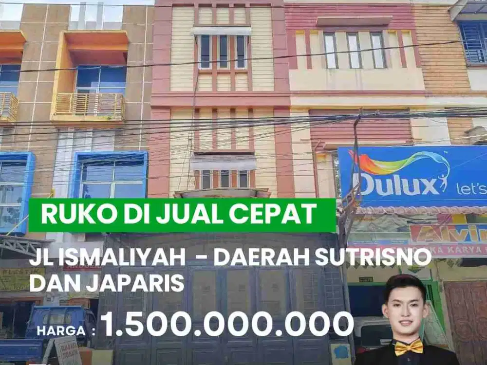 DIJUAL RUKO DI JL ISMALIYAH DEKAT SUTRISNO JAPARIS, COCOK UNTUK USAHA, KANTOR DAN HUNIAN.