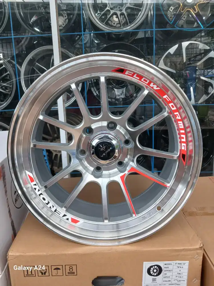 Venom 5 ring 18 lebar 9 pcd 6x139,7 ET 0 full polish 4pcs