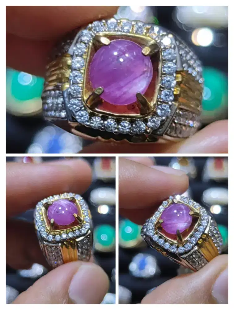 Batu Pink Sapphire Srilangka HQ 2,8crats Ring Perak