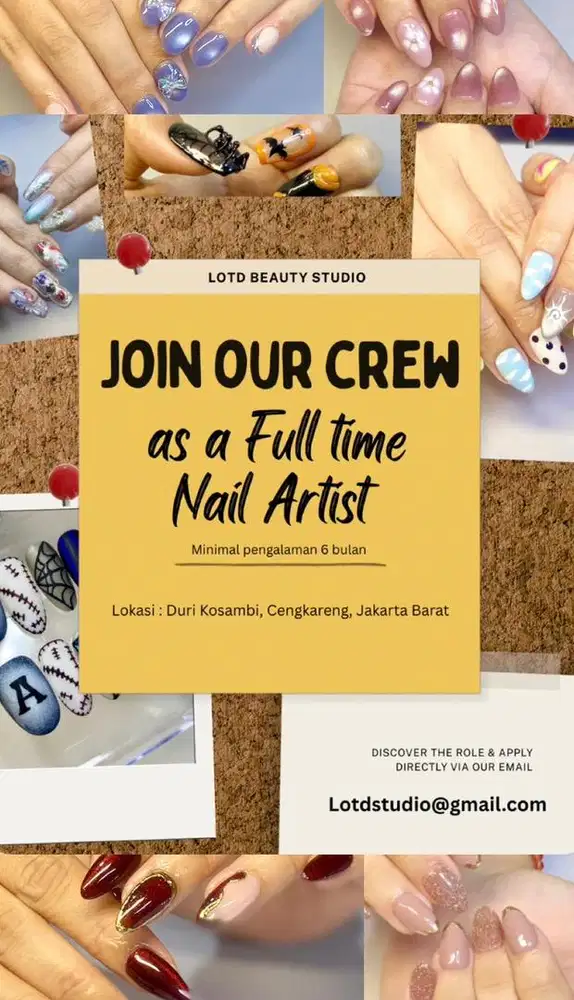 Lowongan Nailist  (Min. 1 Tahun Pengalaman)