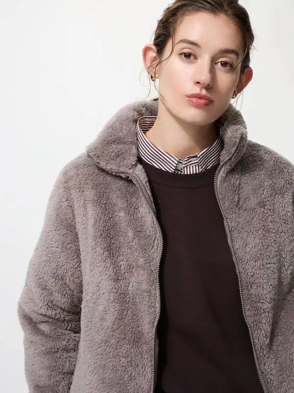 Jaket fleece bulu lembut