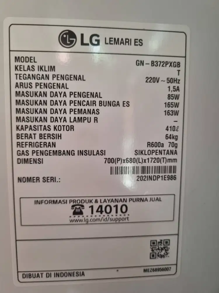 Jual Kulkas LG 410L