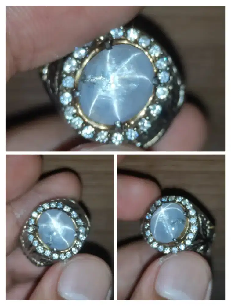 Batu Sapphire Star Srilangka Tajam Ring Perak