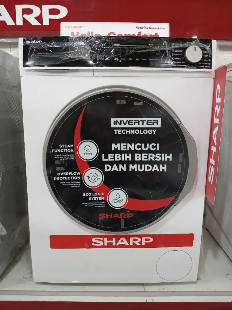 PROMO CICILAN 0% SHARP INVERTER WASHING MACHINE FRONT LOADING 12KG