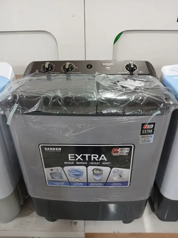 PROMO CICILAN 0% SANKEN WASHING MACHINE DUAL TUBE 9KG