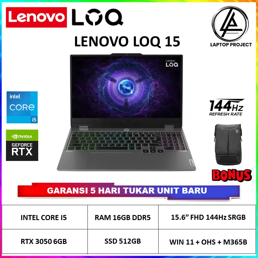 LENOVO LOQ 5 I5 13450HX 16GB/512GB RTX3050-6GB 15.6 FHD 144HZ