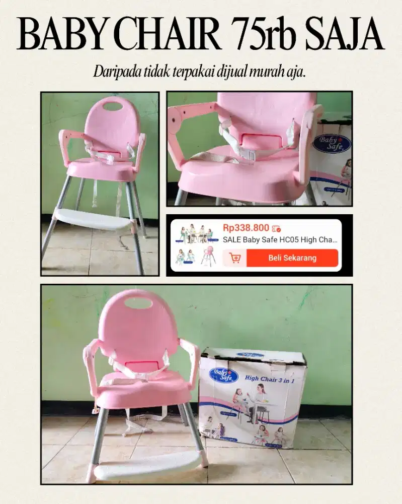 Baby Chair (Kursi Bisa Dibuat Pendek dan Tinggi)