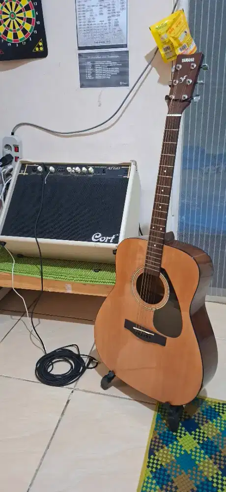 Gitar akustik elektrik yamaha fx310 dan ampli cort af60