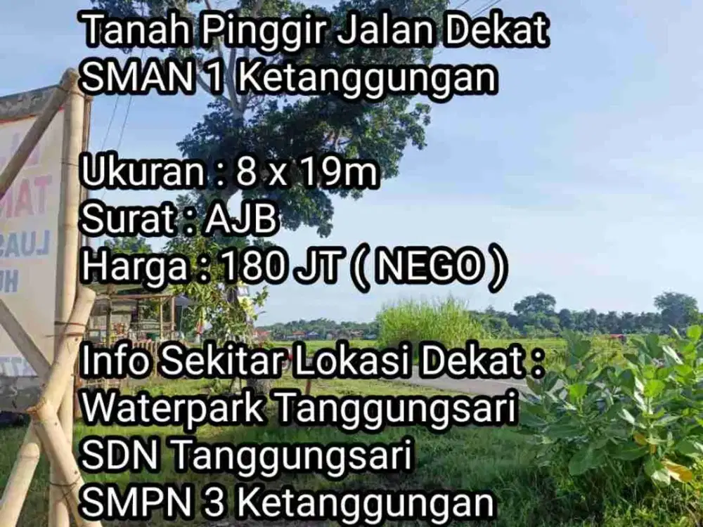Tanah Pinggir Jalan Dekat SMAN 1 Ketanggungan Di Desa Tanggungsari Ketanggungan Brebes