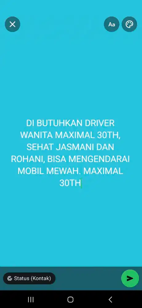 DIBUTUHKAN DRIVER WANITA