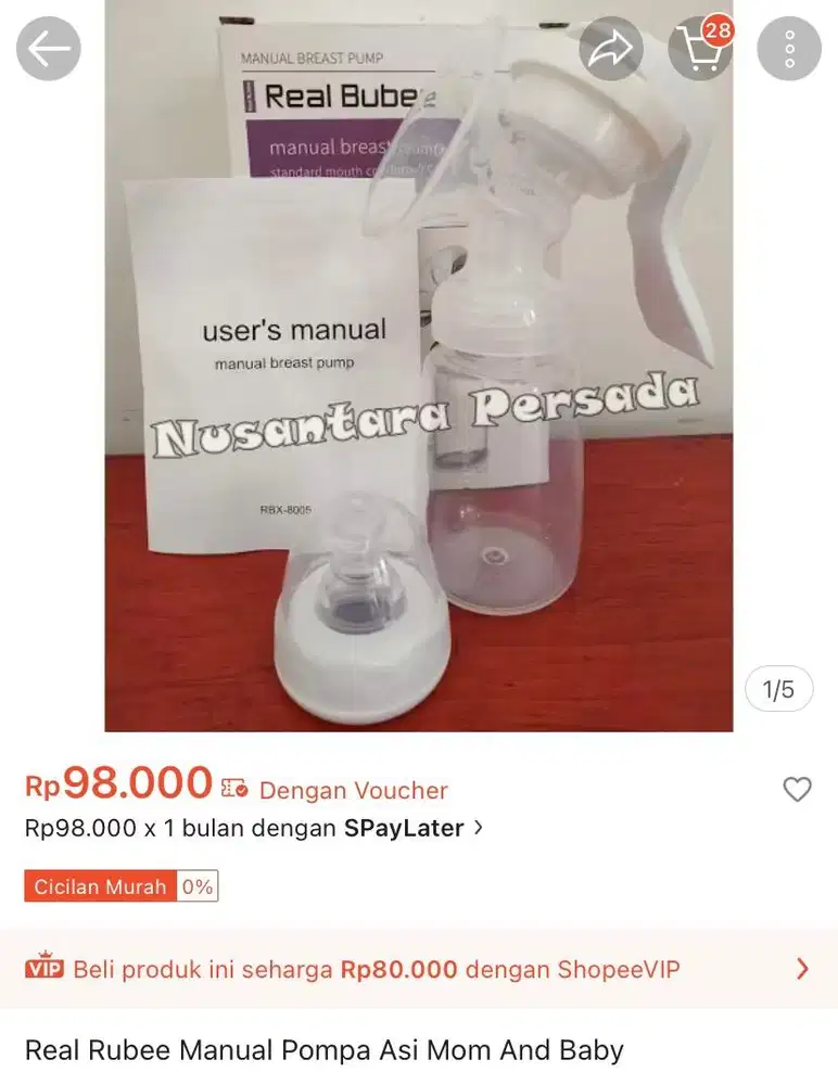 DIJUAL POMPA ASI MANUAL REAL BUBEE