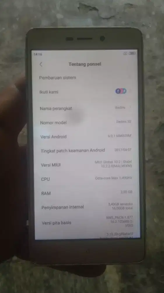 Xiaomi redmi 3s 2/16