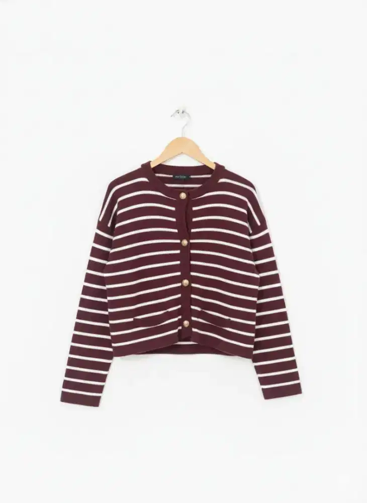 Stripes Red Cardigan