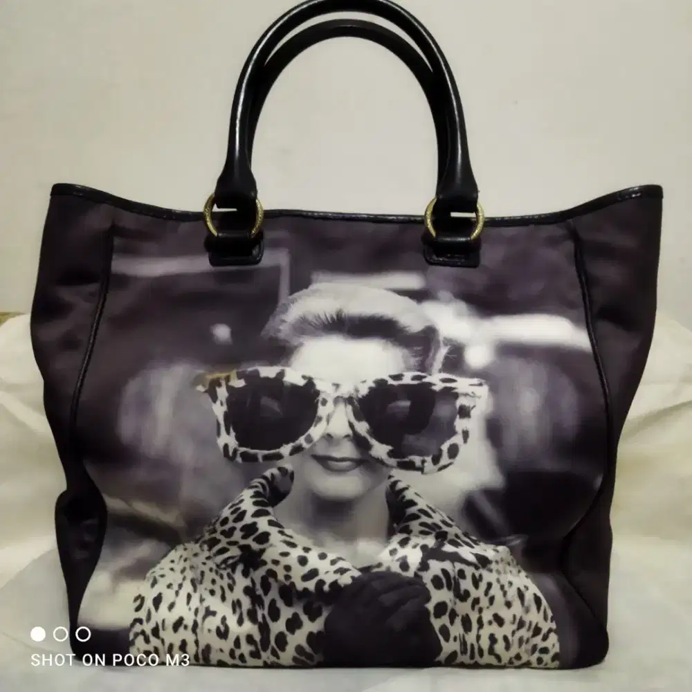 Anya Hindmarch Nylon Tote Bag Gold Buckle