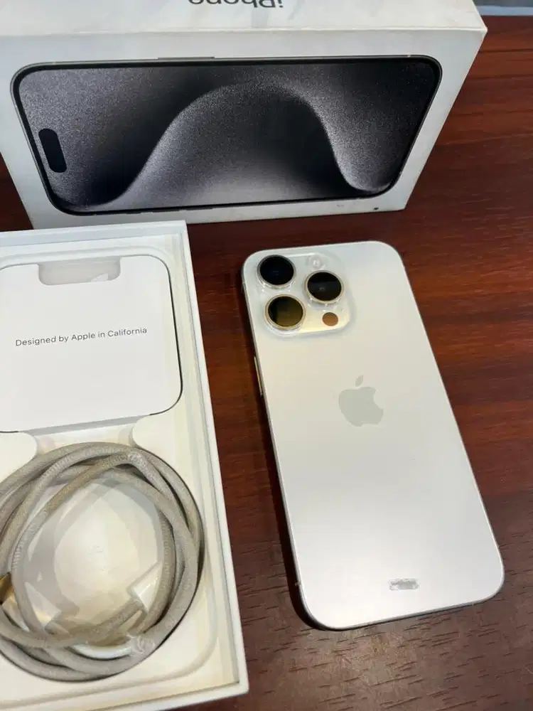 iPhone 15 Pro 256GB White BH 86% Lengkap Eks ibox