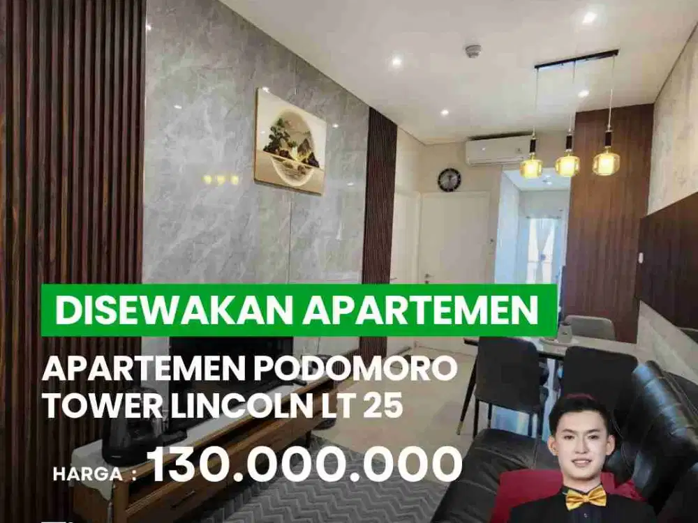 DISEWAKAN APARTEMEN PODOMORO TOWER LINCOLN LT 25 FULL FURNISHED