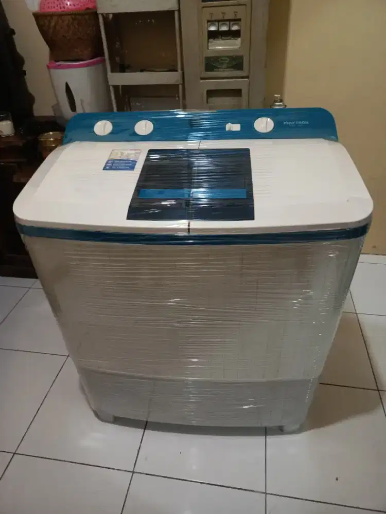 Mesin cuci 2 tabung merk POLYTRON 10kg siap pakai Normal