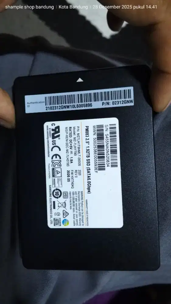 SSD 1,92TB SAMSUNG