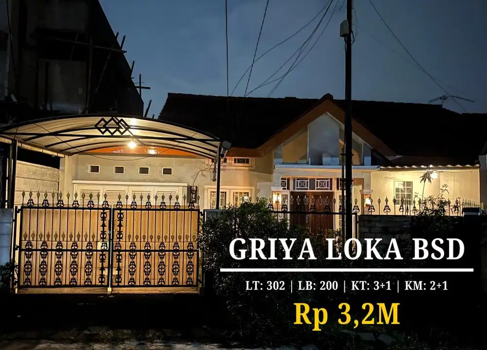 Dijual Rumah BSD Griya Loka Dekat Stasiun Rawa Buntu